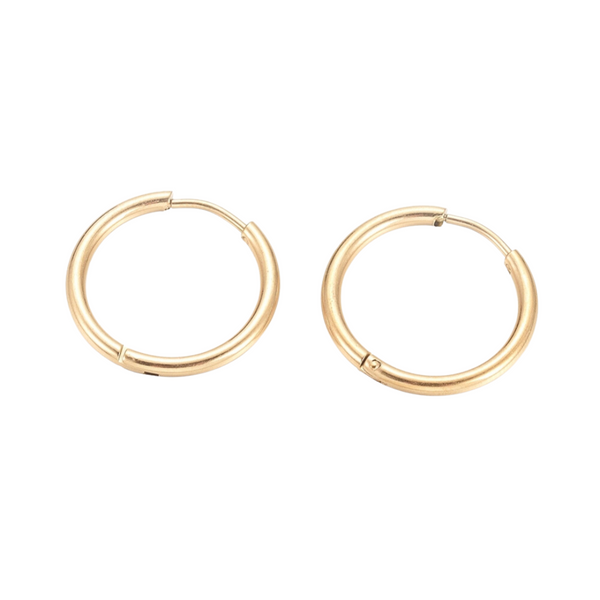 Earrings Creoles Stainless Steel 20mm Gold