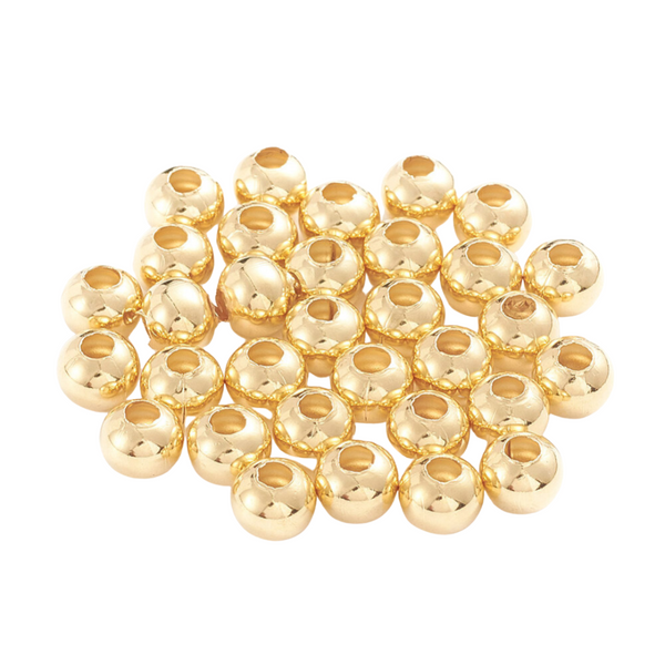 Metal Beads (stainless steel) 6mm Gold - 20 pieces