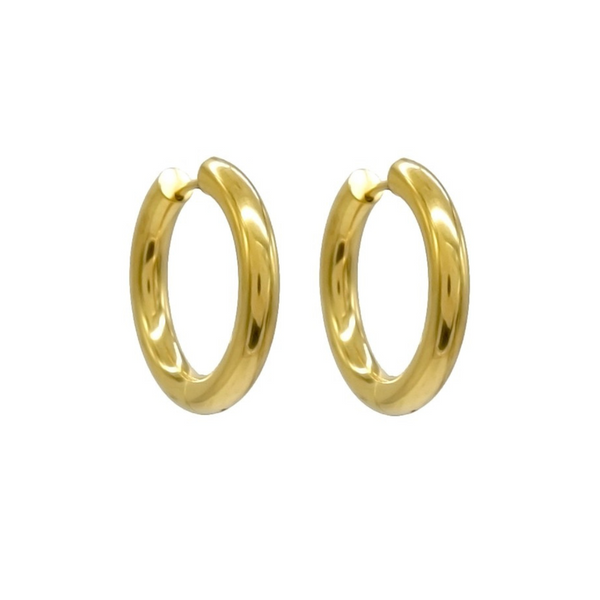 Earrings Creoles Stainless Steel Chunky 26mm Gold