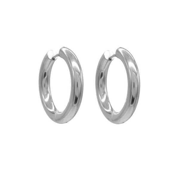 Earrings Creoles Stainless Steel Chunky 26mm Silver