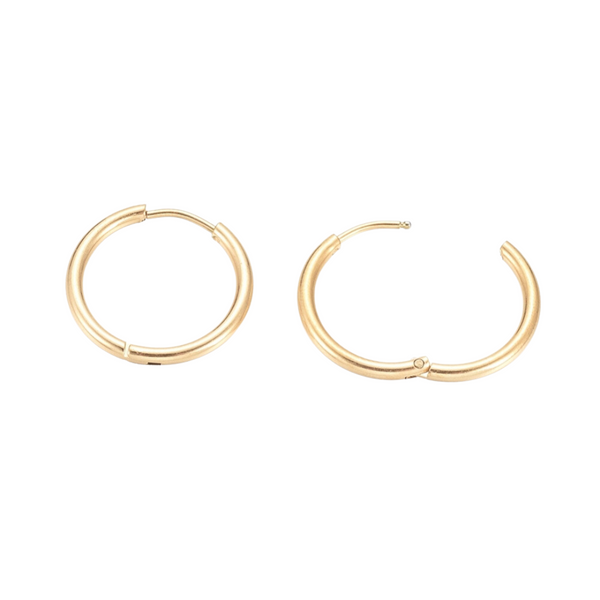 Earrings Creoles Stainless Steel 20mm Gold
