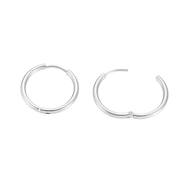 Earrings Creoles Stainless Steel 20mm Silver