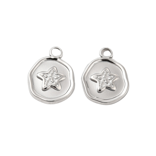 Charm Stamp Starfish (Stainless Steel) Silver