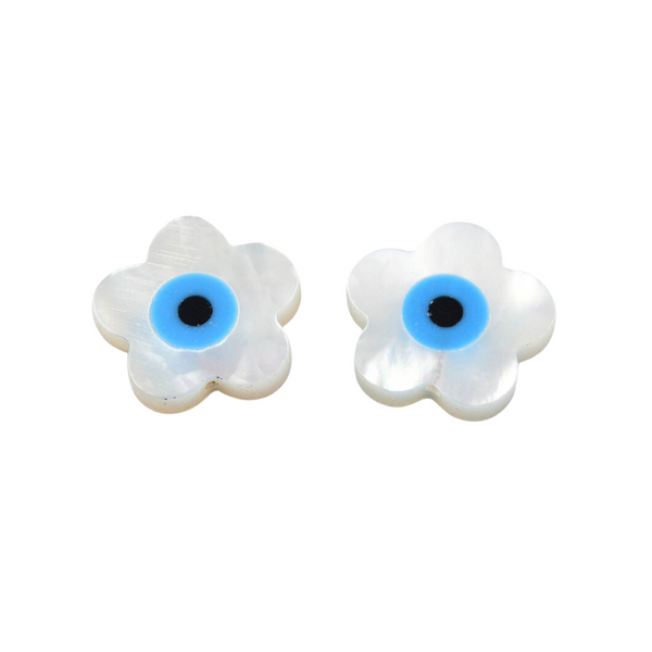 Shell Bead Flower With Eye 12x12.5mm