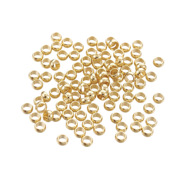 Crimp Beads (Stainless steel) 1.9mm Gold - 20 pieces