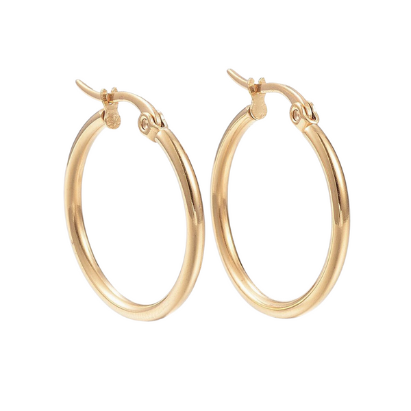 Earrings Creoles Stainless Steel hoop 25mm Gold