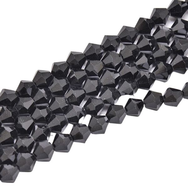 Top Faceted Beads Bicone 3mm Black - 120 pcs
