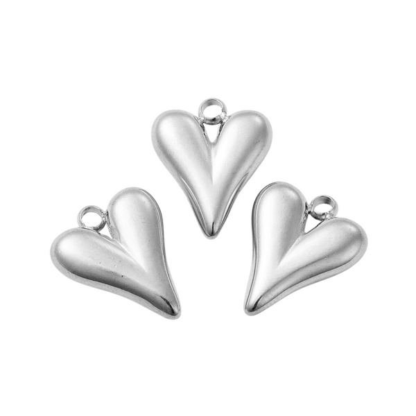 Charm Heart (Stainless Steel) Silver