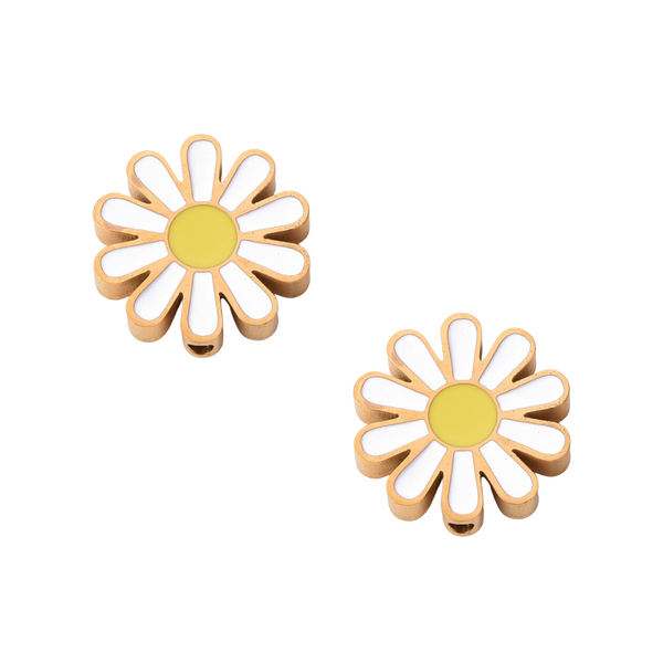 Metal Bead (stainless steel) Daisy Gold
