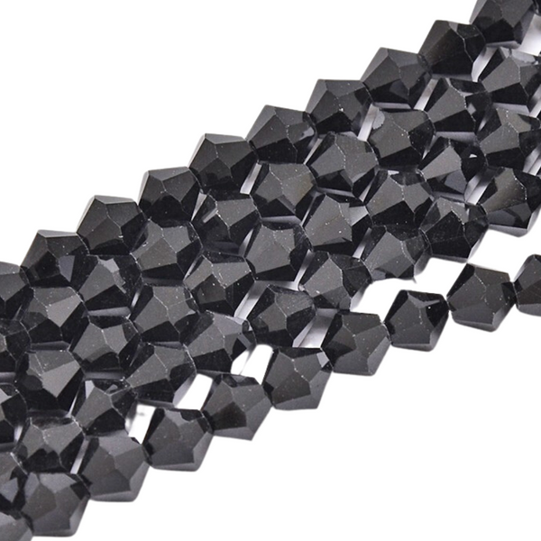 Top Faceted Beads Bicone 4mm Black - 90 pcs