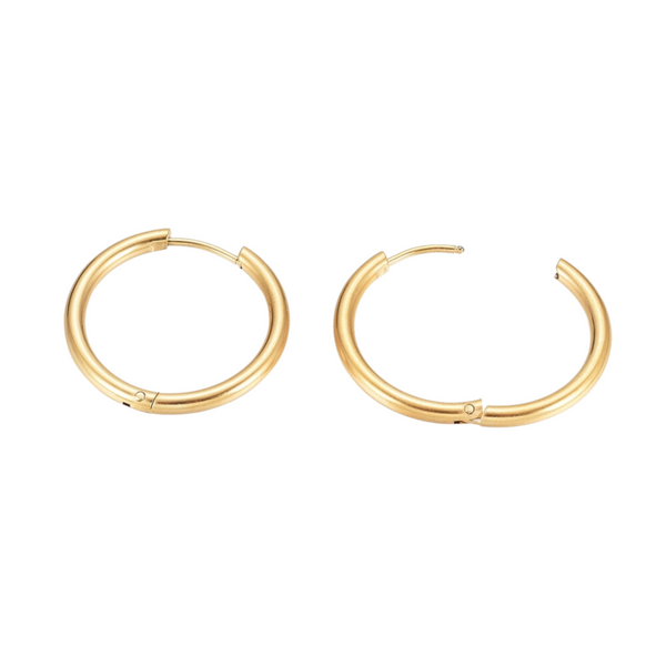Earrings Creoles Stainless Steel 25mm Gold