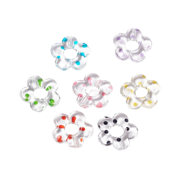 Acrylic Bead Flower Connector Dots Mix 19x19mm