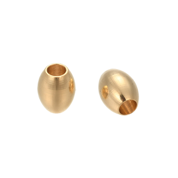 Metal Bead (stainless steel) Oval Gold