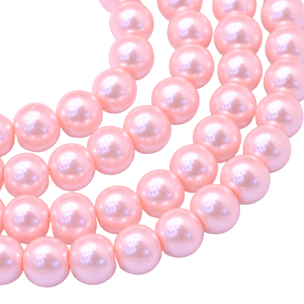 4mm Glass Pearls Light Pink 100 pieces