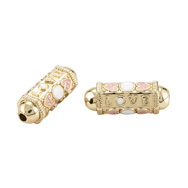 DQ Bedel Message Bead Love Soft Pink Goud