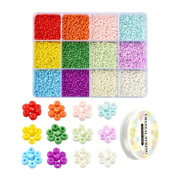 Bead Discount Set 2mm Seed Beads Bold 12 Colors