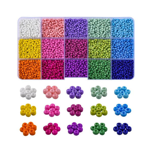 Bead Discount Set 3mm Seed Beads Bold 15 Colors