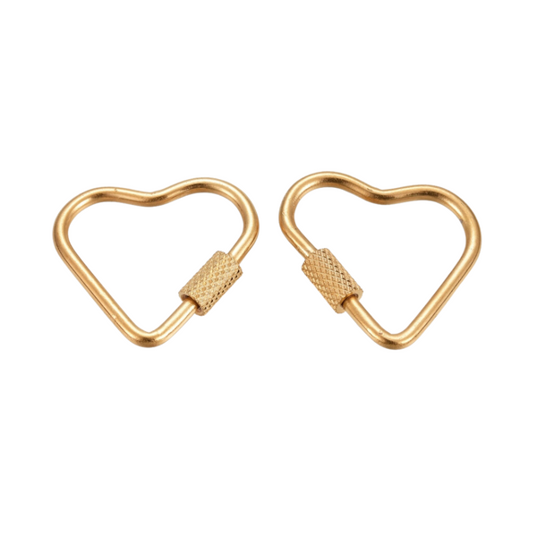 Turn Lock 24mm (Stainless steel) Heart Gold