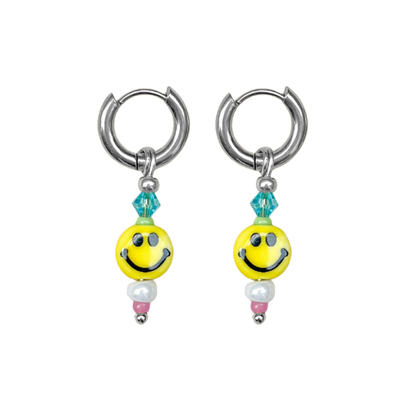 Earrings Hoop Yellow Smile