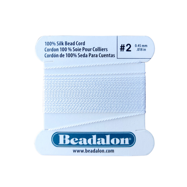 Beadalon Zijdedraad 0.2 Wit 0.45mm - 2 meter