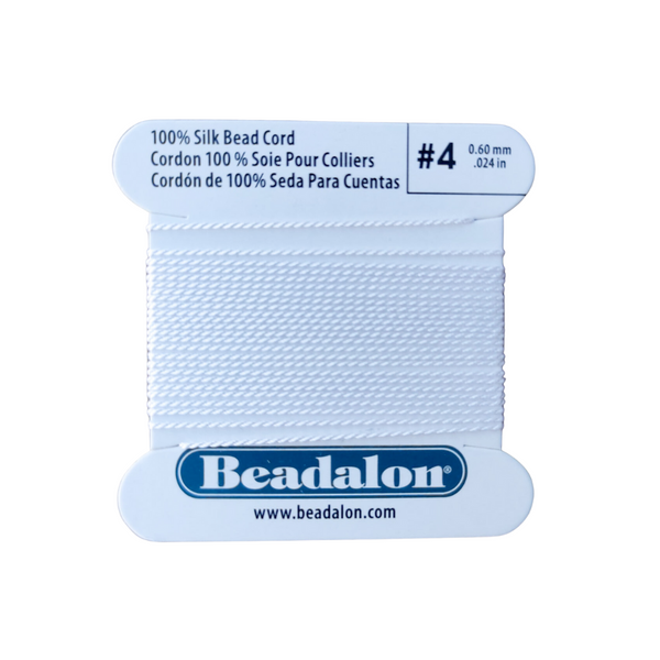 Beadalon Zijdedraad 0.4 Wit 0.60mm - 2 meter