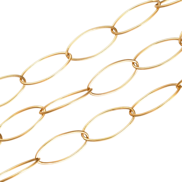 Jasseron (stainless steel) Oval 20x10mm Gold (per 20cm)