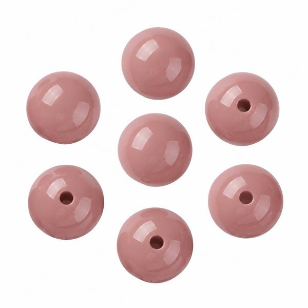 15mm Acryl Kraal Oud Roze - 1 stuk