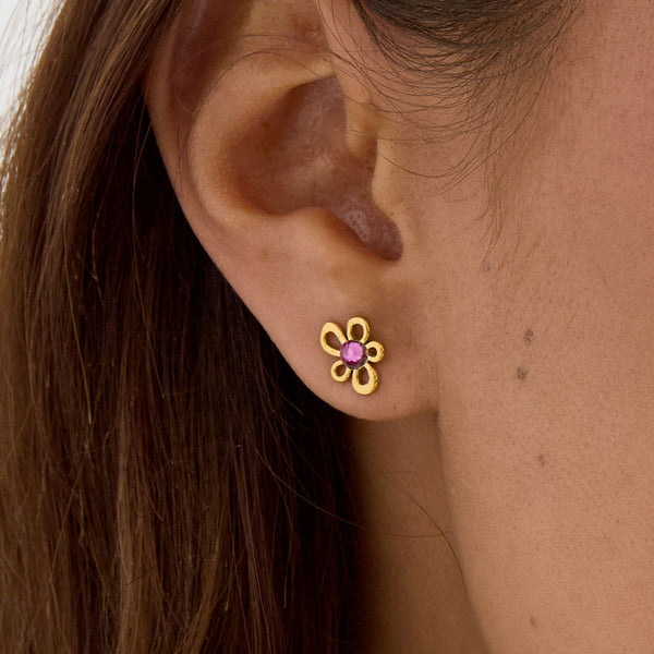 Oorbellen Stud Pink Bloom