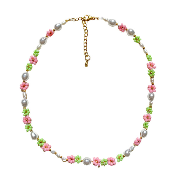 Ketting Floral Pink Green