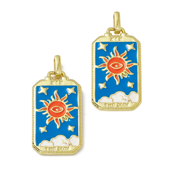 BQ Bedel Tarotkaart Zon Blauw Goud - 1 stuk