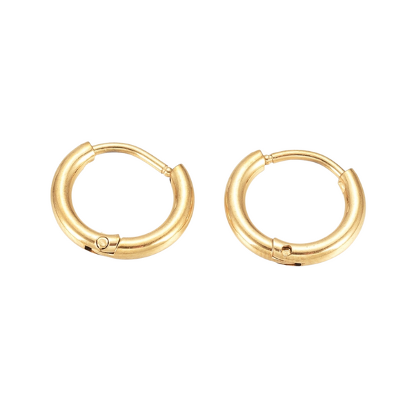 Earrings Creoles Stainless Steel 12mm Gold