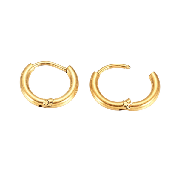 Earrings Creoles Stainless Steel 12mm Gold
