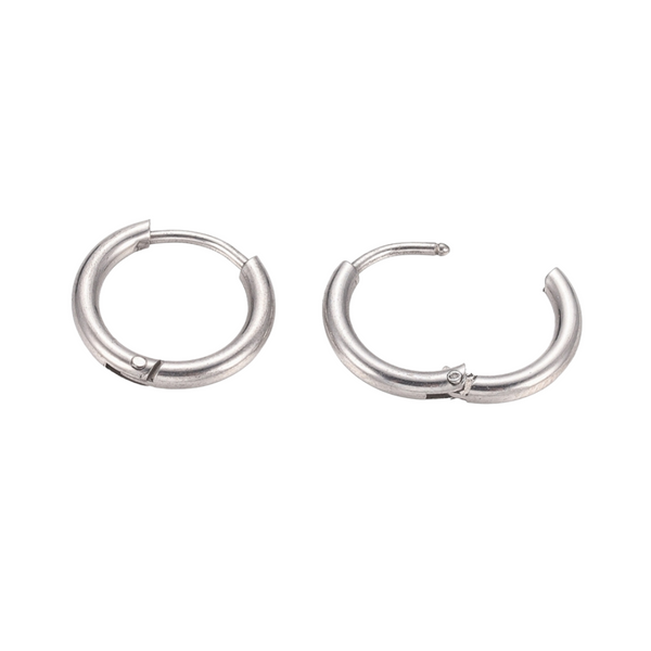 Earrings Creoles Stainless Steel 12mm Silver