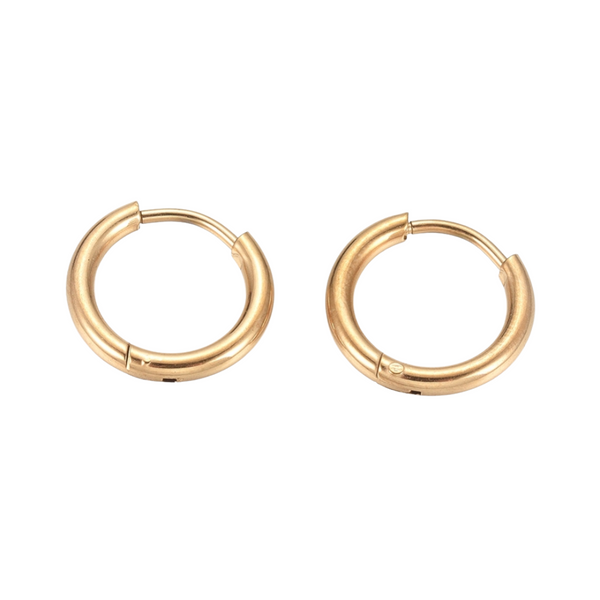 Earrings Creoles Stainless Steel 14mm Gold