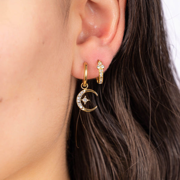 Earrings Hoop Moon Twinkle