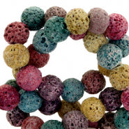 8mm Lavastenen Kralen Rond Mix 10 Stuks