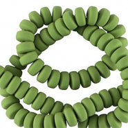 Polymer Beads Rondelle 7mm Basil Green - 110 pcs