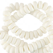 Polymer Beads Rondelle 7mm White - 110 pcs