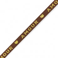 Lint - Amour Bruin/Goud(per meter)