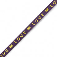 Ribbon - Love Purple/Gold (per meter)