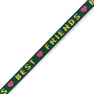 Ribbon - Best Friends Green/Gold Pink (per meter)
