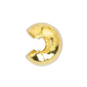 Crimp Bead Hides 3mm Gold 10 pieces