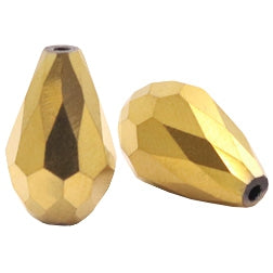 Top Faceted Bead Drop 8x11mm Gold