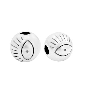 DQ Metal Bead With Eye 6mm Silver