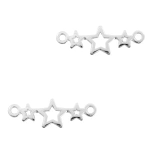 DQ Charm Connector Stars Silver