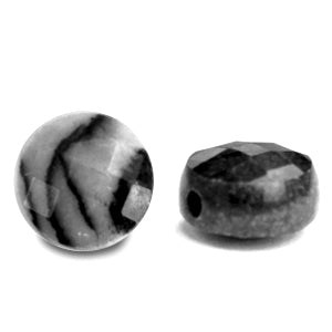 Natuursteen Kraal Facet Disc Sardonyx Antraciet 7mm - 1 stuk
