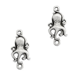 DQ Charm Connector Octopus Antique Silver