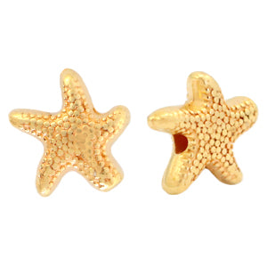 DQ Metal Bead Starfish 10mm Gold