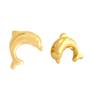 DQ Metal Bead Dolphin 10mm Gold