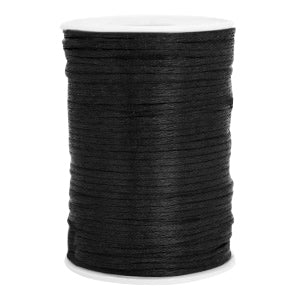Satin thread 2.5mm Black (per meter)